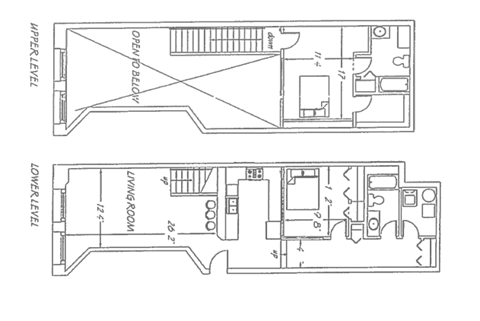 Floor plan for 2 beds, 2 baths, 1198 sqft